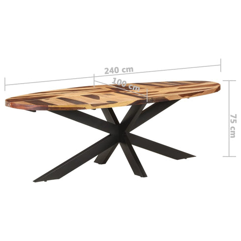 Rustika Rowe - Dining Table 240x100x75 cm Acacia Wood with Sheesham Finish