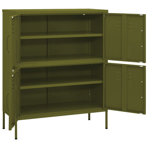 Lady Jillian - Storage Cabinet Olive Green 80x35x101,5 cm Steel - Model 1