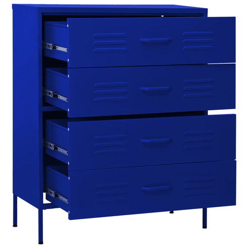Lady Jillian - Chest of Drawers Navy Blue 80x35x101,5 cm Steel