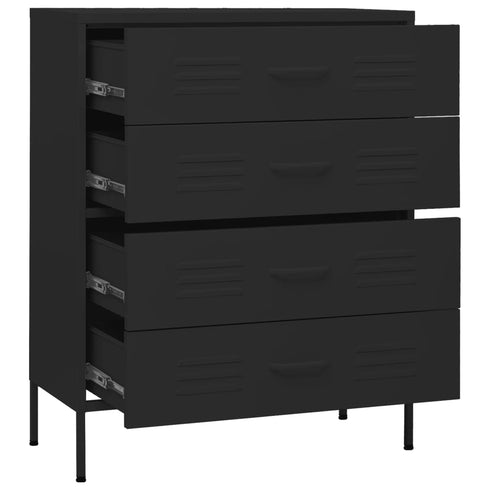 Lady Jillian - Chest of Drawers Black 80x35x101,5 cm Steel