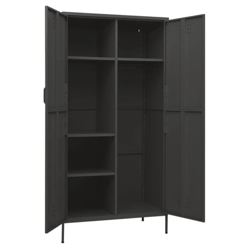 Lady Jillian - Wardrobe Anthracite 90x50x180 cm Steel