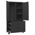 Lady Jillian - Industrial Wardrobe Black 90x50x180 cm Metal