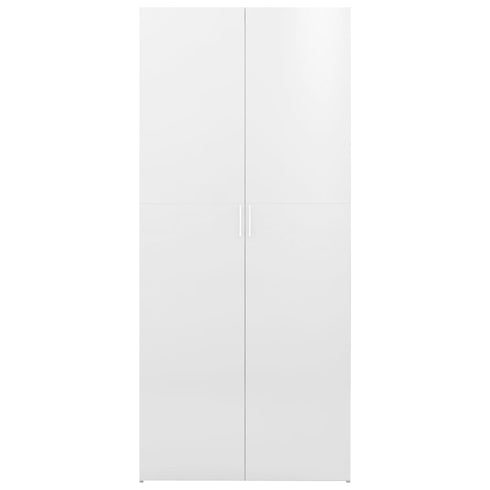 Swen Studio - Storage Cabinet High Gloss White 80x35.5x180 cm Chipboard