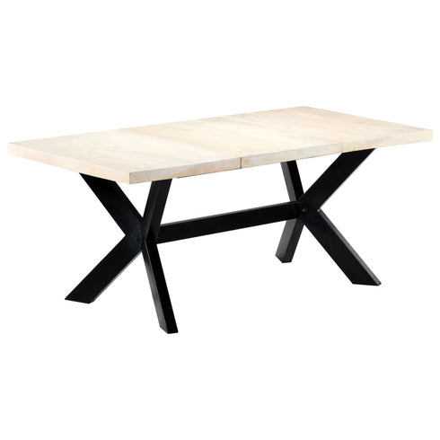Rustika Rowe - Dining Table White 180x90x75 cm Solid Mango Wood