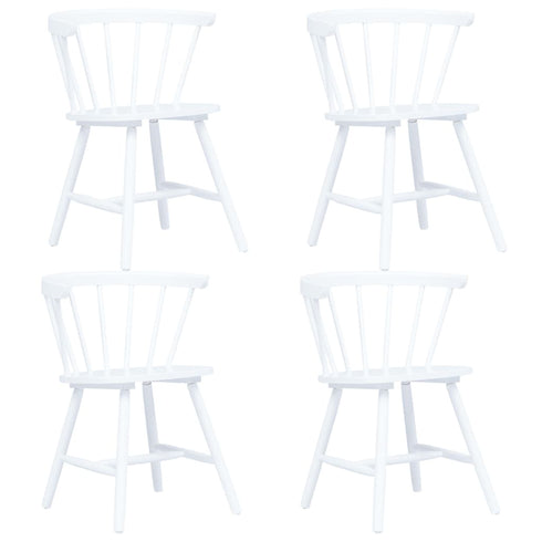 Maison Madeleine - 5 Piece Dining Set Solid Rubber Wood White