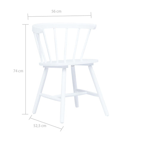 Maison Madeleine - Dining Chairs 6 pcs White Solid Rubber Wood