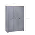 Maison Madeleine - 3Door Wardrobe Grey 118x50x171.5 cm Pine Panama Range
