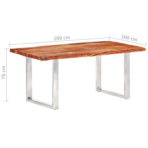 Rustika Rowe - Dining Table with Live Edges Solid Acacia Wood 200 cm 6 cm