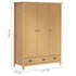 Maison Madeleine - 3Door Wardrobe "Hill Range" 127x50x170 cm Solid Pine Wood