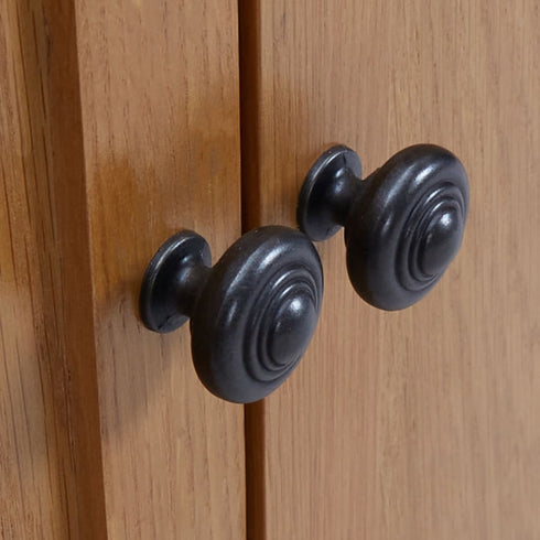 Maison Madeleine - Bookcase with 4 Doors 90x35x200 cm Solid Oak Wood and Glass