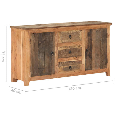 Rustika Rowe - Sideboard 140x40x75 cm Solid Reclaimed Wood