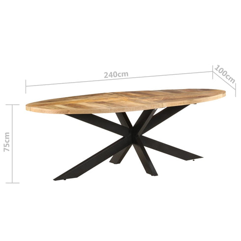 Rustika Rowe - Dining Table 240x100x75 cm Rough Mango Wood