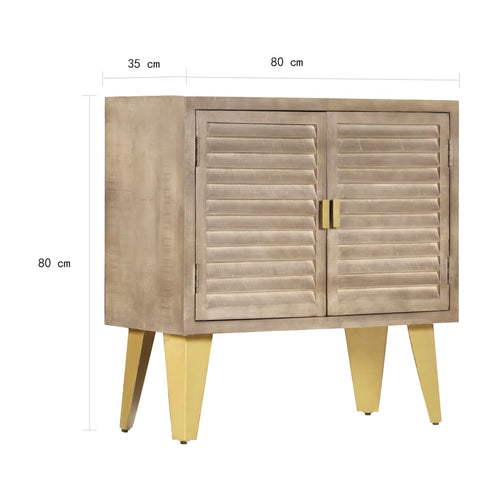 Rustika Rowe - Sideboard 80x35x80 cm Solid Mango Wood and Cast Iron