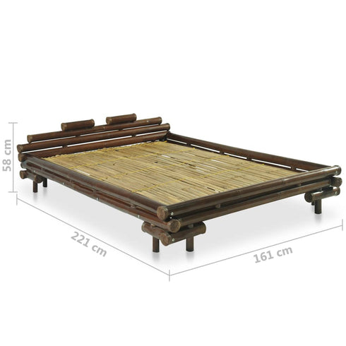 Aki Kagu - Bed Frame Dark Brown Bamboo 140x200 cm