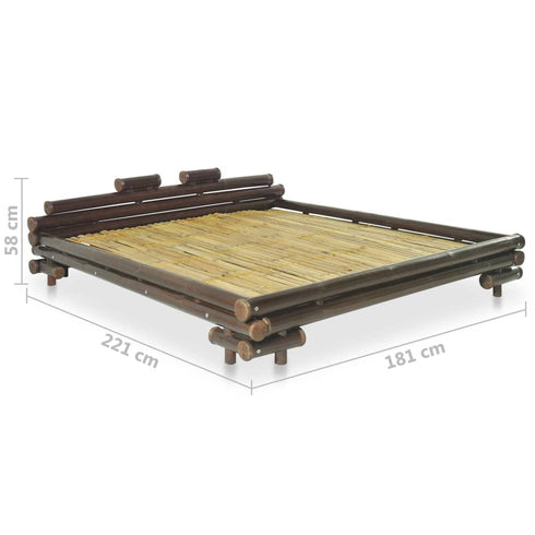 Aki Kagu - Bed Frame Dark Brown Bamboo 160x200 cm