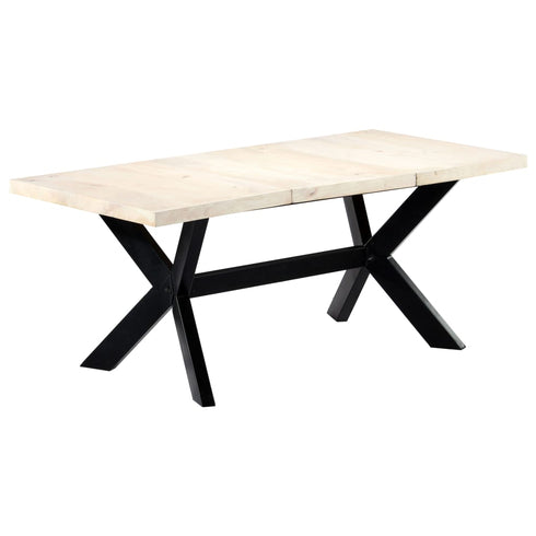 Rustika Rowe - Dining Table White 180x90x75 cm Solid Mango Wood