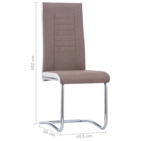 Swen Studio - Cantilever Dining Chairs 6 pcs Brown Fabric