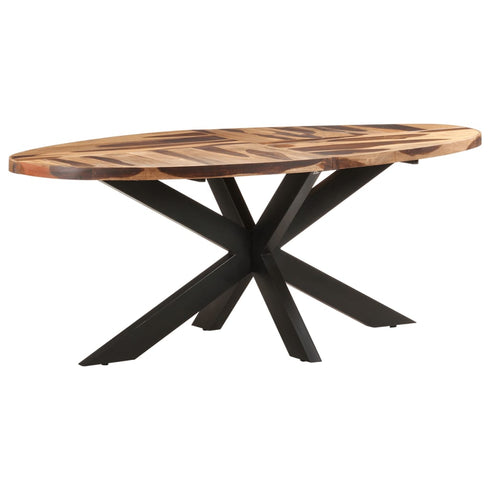 Rustika Rowe - Dining Table Oval 200x100x75cm Acacia Wood with Sheesham Finish