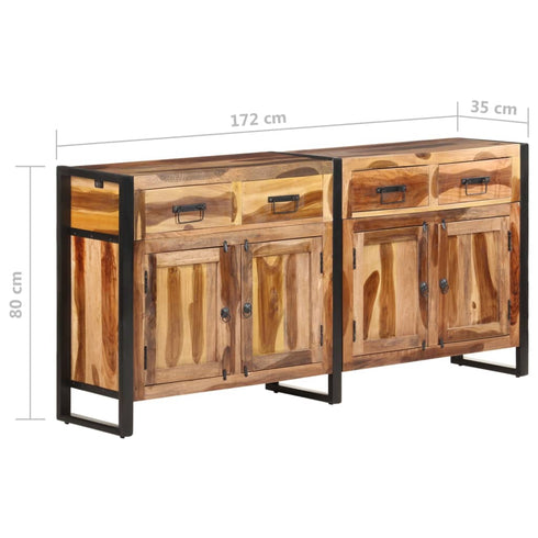 Rustika Rowe - Sideboard 172x35x80 cm Solid Acacia Wood with Sheesham Finish