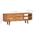 Swen Studio - TV Cabinet Solid Acacia Wood with Carved Doors 117x30x40 cm