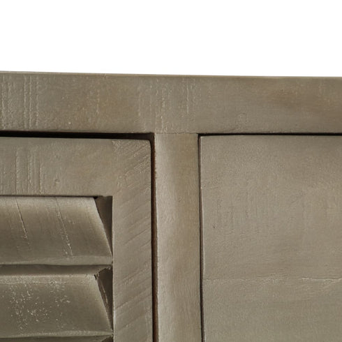 Rustika Rowe - Drawer Cabinet Solid Mango Wood Grey with Brass 140x40x80 cm