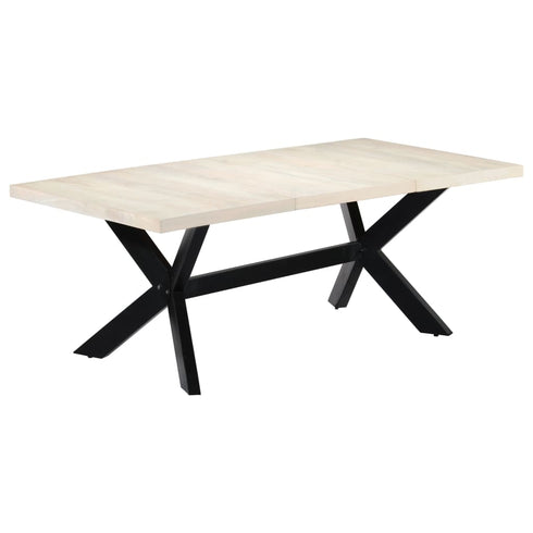Rustika Rowe - Dining Table White 200x100x75 cm Solid Mango Wood