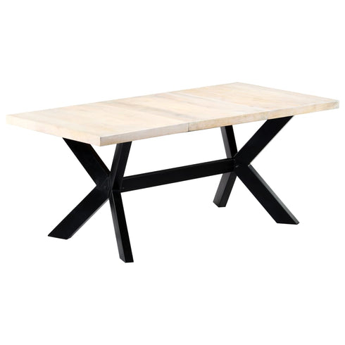 Rustika Rowe - Dining Table White 180x90x75 cm Solid Mango Wood