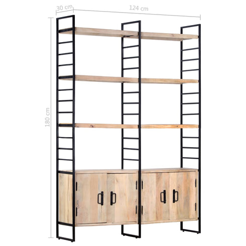 Rustika Rowe - 4Tier Bookcase 124x30x180 cm Solid Mango Wood