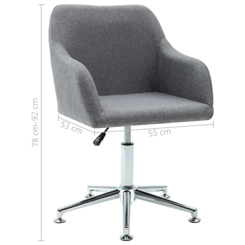 Swen Studio - Swivel Dining Chairs 6 pcs Light Grey Fabric (UK/IE/FI/NO only) (6x331498)