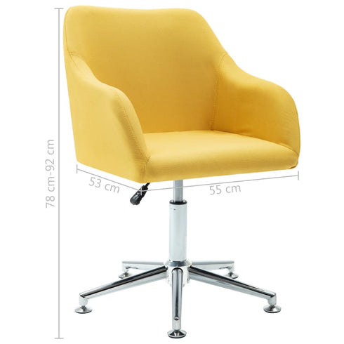 Swen Studio - Swivel Dining Chairs 6 pcs Yellow Fabric (UK/IE/FI/NO only) (6x331505)