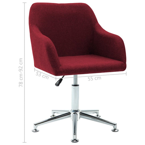 Swen Studio - Swivel Dining Chairs 6 pcs Wine Red Fabric (UK/IE/FI/NO only) (6x331506)