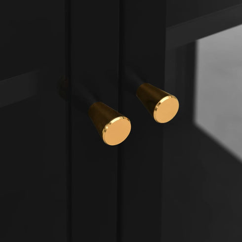 Lady Jillian - Display Cabinet Black 90x40x180 cm Steel and Tempered Glass