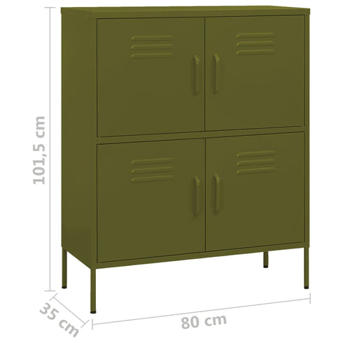 Lady Jillian - Storage Cabinet Olive Green 80x35x101,5 cm Steel - Model 1