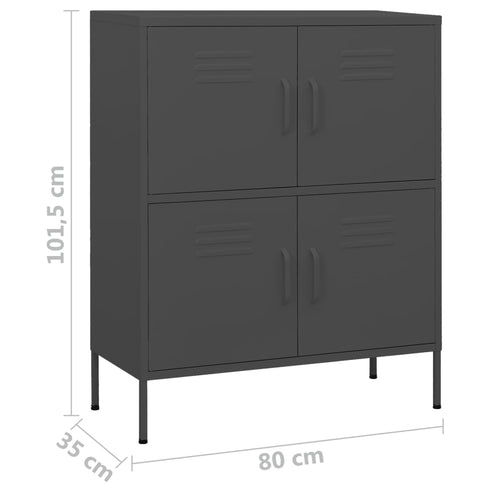 Lady Jillian - Storage Cabinet Anthracite 80x35x101,5 cm Steel - Model 1