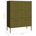 Lady Jillian - Drawer Cabinet Olive Green 80x35x101,5 cm Steel
