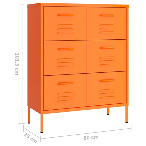 Lady Jillian - Drawer Cabinet Orange 80x35x101,5 cm Steel