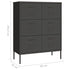 Lady Jillian - Drawer Cabinet Anthracite 80x35x101,5 cm Steel