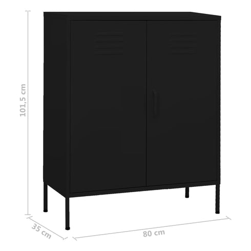 Lady Jillian - Storage Cabinet Black 80x35x101,5 cm Steel - Model 3