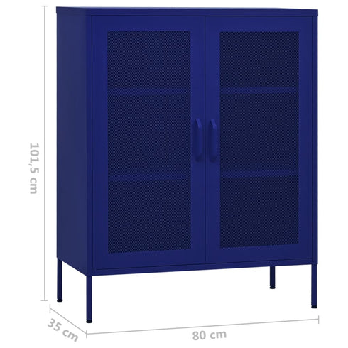 Lady Jillian - Storage Cabinet Navy Blue 80x35x101,5 cm Steel - Model 4