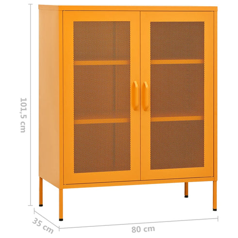 Lady Jillian - Storage Cabinet Mustard Yellow 80x35x101,5 cm Steel - Model 4