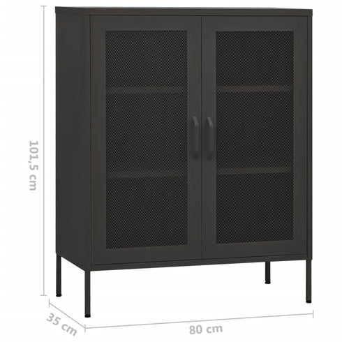Lady Jillian - Storage Cabinet Anthracite 80x35x101,5 cm Steel - Model 4