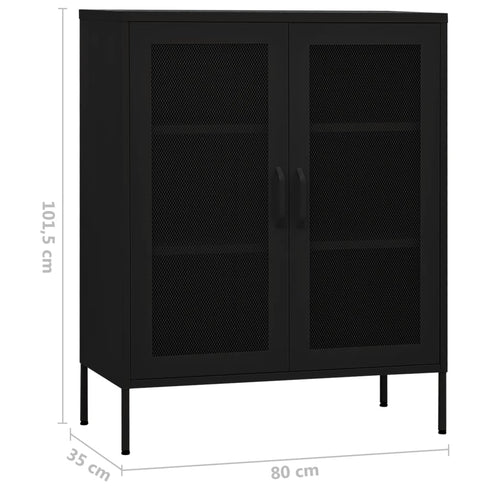 Lady Jillian - Storage Cabinet Black 80x35x101,5 cm Steel - Model 4