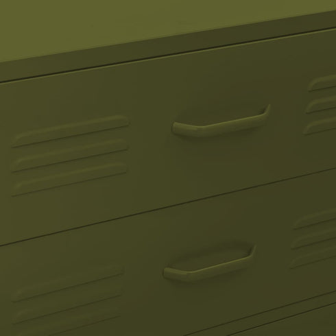Lady Jillian - Chest of Drawers Olive Green 80x35x101,5 cm Steel