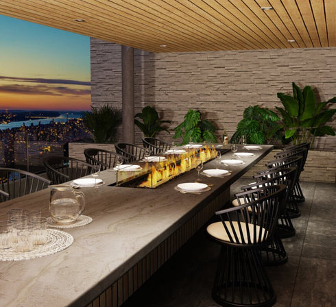 Ecosmart Fire Linear 130 Fire Pit Kit - Black Finish / Stainless Steel Burner - ESF.B.FPK.L.130.I