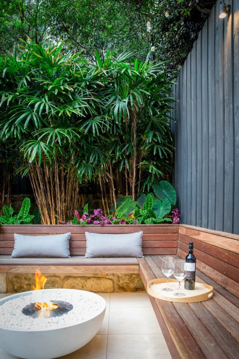 Ecosmart Fire Mix 850 Fire Pit Bowl - Natural Finish / Stainless Steel Burner - ESF.O.MX8.NA