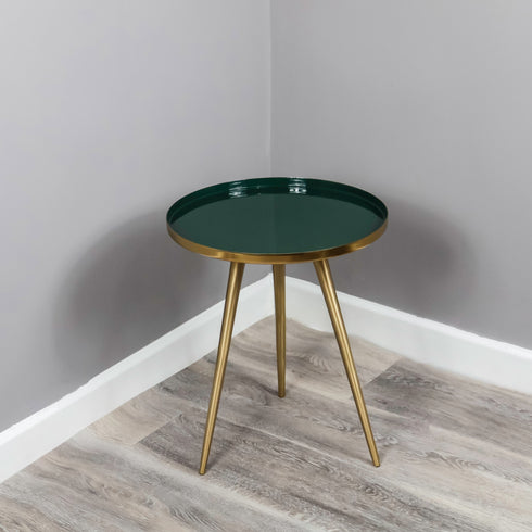 Native Home Lifestyle Side Table Green Enamel Tray