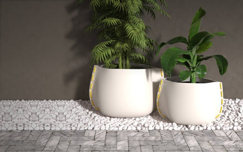 Blinde Design Stitch 125 Concrete Planter - Bone Finish - BLD.1.P.STI.125.Y.BO